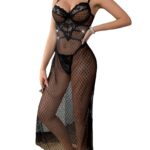 Sexy and Alluring Lace Sheer Fitted Lingerie with Butt-lifting Bodysuit Two-piece Set - imagine 5