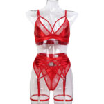 Sexy Lingerie Set - Red Valentine's Day Christmas Party  Style Four-Piece Suit - imagine 6