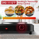 1Pc 1200W Electric Infrared Single Burner Portable Heating Hot Plate Stove Countertop RV Hotplate With 7.5in Glass Cooktop Stepless Temperature Adjustments For Home RV Camp - imagine 4