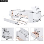 Twin Size Daybed with Storage Arms Trundle and Charging Station White - imagine 6