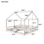 Twin Size House Platform Beds Two Shared Beds White - imagine 5
