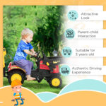 3 in1 Kids Ride On Excavator/Bulldozer - imagine 5