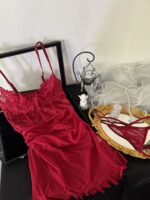 Sensual Lingerie with Lace Splicing and Strap Temptation Net Underwear with Ruffle Skirt - imagine 5