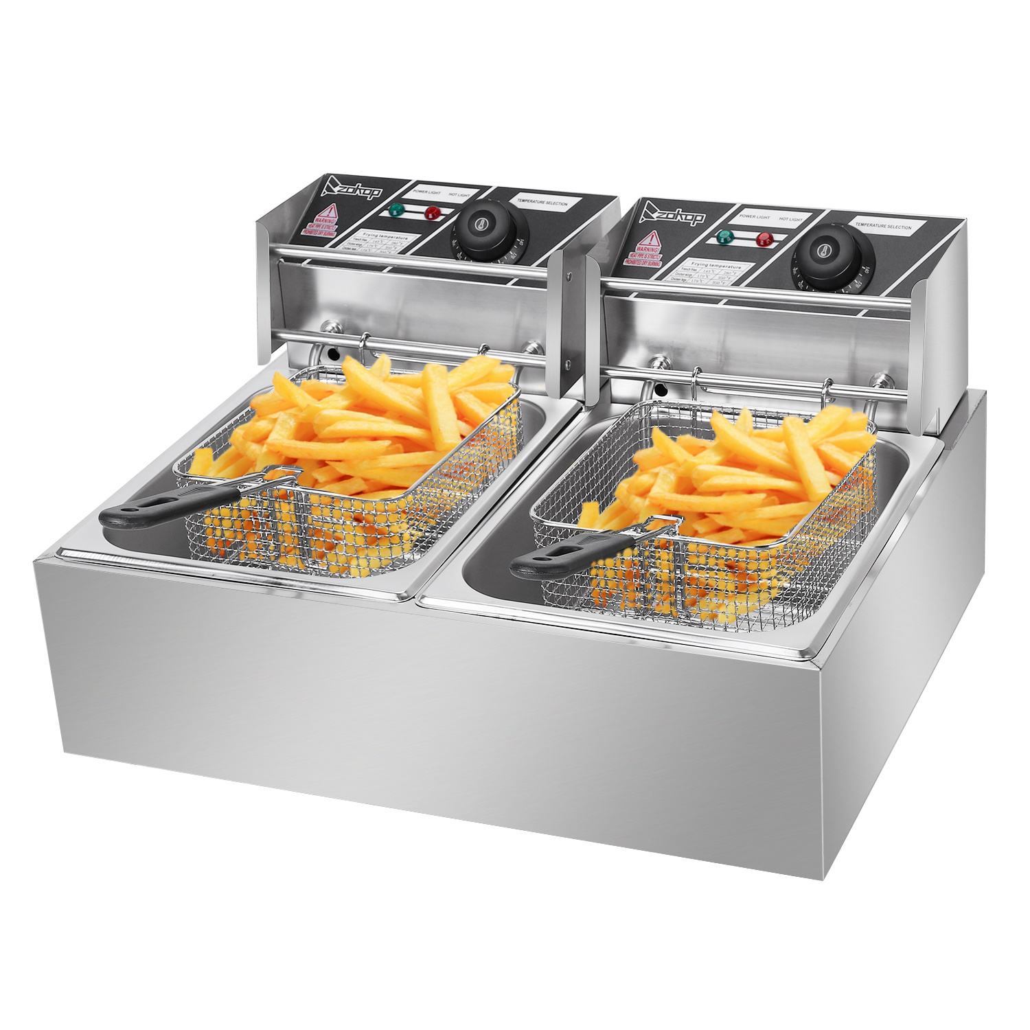 6adecaf5-0579-43fa-b30c-2aaa95f0736c.jpg Electric Fryer Silver Stainless Steel Double Cylinder - imagine 1
