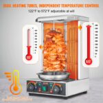Shawarma Grill Machine, 13 Lbs Capacity, Chicken Shawarma Cooker Machine With 2 Burners, Electric Vertical Broiler Gyro Rotisserie Oven Doner Kebab Machine, For Home Restaurant Kitchen Parties - imagine 3