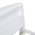 Full Size Platform Bed with Storage LED Headboard  Twin Size Trundle and 3 Drawers White - imagine 9