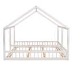 Twin Size House Platform Beds Two Shared Beds White - imagine 9