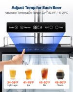 Beer Kegerator With CO2 Tank Dual-Tap Beer Dispenser 162L Refrigerator - imagine 3