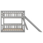 Full over Full Bunk Bed with Convertible Slide and Ladder  Gray - imagine 15