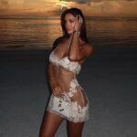 Sexy Transparent Lace Mesh Fitted Strapless Dress Women's Bodycon Skirt Lingerie Dress - imagine 5