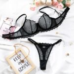 Sexy Lace Mesh Ultra-Thin Summer Arrival Underwear Comfortable Supportive Padded Bra Set - imagine 8