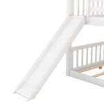 Full over Full Bunk Bed with Convertible Slide and Ladder White - imagine 2