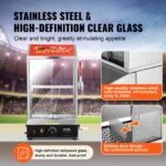 Commercial Hot Dog Steamer 2-Tier Electric Bun Warmer 39QT Slide Doors - imagine 5