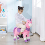 Kids Plush Toy Rocking Horse Pony Toddler Ride on Animal Rocker with Realistic Sounds