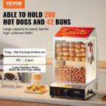Commercial Hot Dog Steamer 2-Tier Electric Bun Warmer 39QT Slide Doors - imagine 2