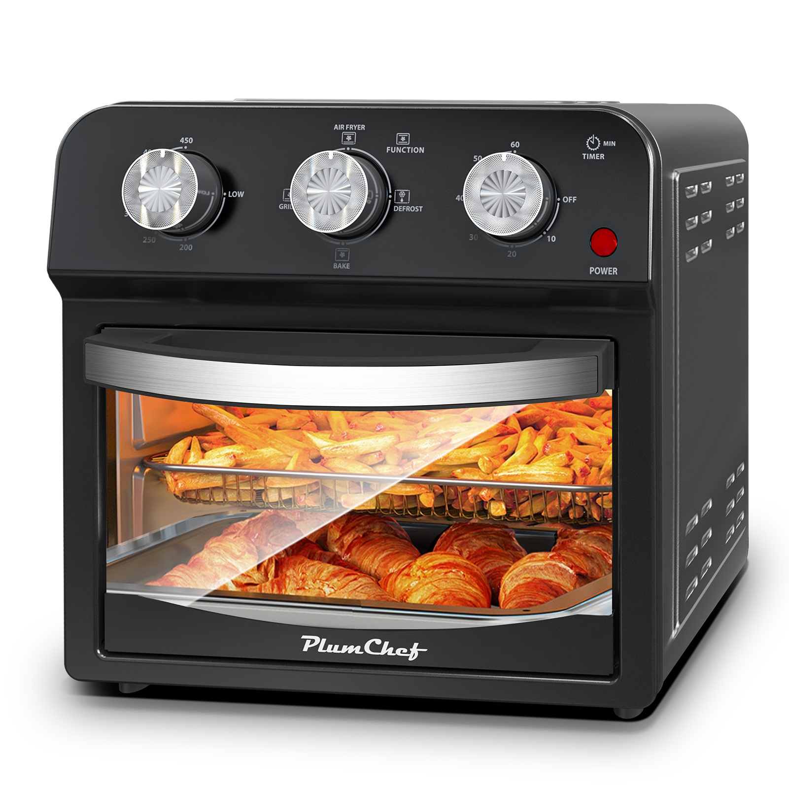 7f91cc49-aa7a-4ffc-a0fe-ae2598d20774.jpg 12.5 Qt Air Fryer With Advanced Multi-Function Cooking Grill, Air Fry, Defrost, Bake, Presets For French Fries, Pizza, Chicken, Fish, And Toast, Dual Knob Control - imagine 1