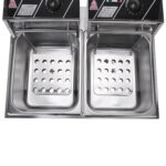 Electric Fryer Silver Stainless Steel Double Cylinder - imagine 4