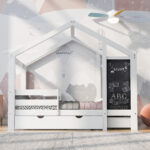 Full House Bed with Blackboard and Drawers Two assembly options White - imagine 11