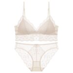 Sexy Lace Bra Set for Women French Style Thin Strap Backless Triangle Cup Wireless Bra Set - imagine 9