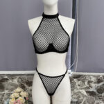 Sexy  Style Fishnet Black Lingerie Set for Women - imagine 7