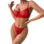 Sexy Lace Mesh Ultra-Thin Summer Arrival Underwear Comfortable Supportive Padded Bra Set - imagine 5