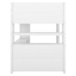 Wood Loft Bed with Cabinet and Bookshelf, Full Size Loft with Wardrobe and Desk for Kids,White - imagine 7
