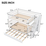 Full over Full Bunk Bed with Trundle and Staircase White - imagine 12