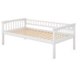 Twin over Twin Bunk Bed with Drawers  Convertible Beds  White - imagine 4