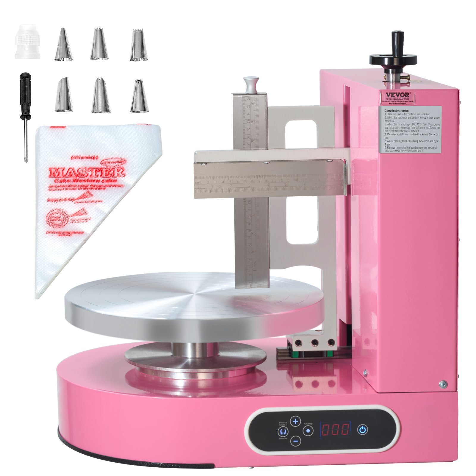 853bfdca-2a9b-47d3-b3d0-521f4830f281.jpg Cake Decorating Machine Cake Frosting Spreading For 4' To 12' Cake Pink - imagine 1