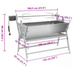 BBQ grill with rotisserie made of iron and stainless steel - imagine 10