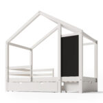 Full House Bed with Blackboard and Drawers Two assembly options White - imagine 19