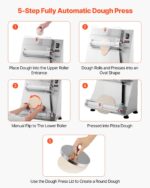 16 Inch Pizza Dough Roller Sheeter Semi-automatic Commercial Dough Press 390W - imagine 3
