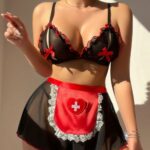 Sexy lingerie maid nurse seductive uniform set lingerie for women - imagine 2