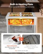 4 X 1/2 Pans Commercial Food Warmer Electric Steam Table With Undershelf - imagine 3