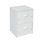 Twin Loft Wood Bed with Under-bed, Built-in Desk, a Storage Cabinet of 2 Drawers, Guardrails, Ladder,White - imagine 28