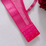 Two piece set of sexy lingerie with butterfly knot floral embroidery and mesh stitching - imagine 4