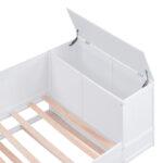 Twin Size Daybed with Storage Arms Trundle and Charging Station White - imagine 21