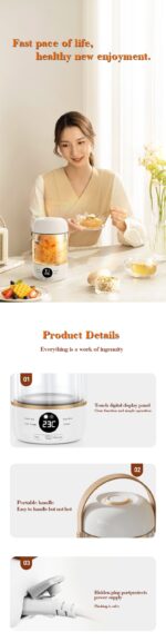 110V220V Smart Electric Stew Cooker Personal Portable Electric Stew Pot - imagine 8