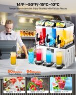 Commercial Slushy Machine 15Lx3 Tank Margarita Smoothie Frozen Drink Maker - imagine 3