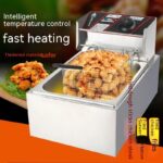 Commercial Stainless Steel Deep Frying Pan Temperature Control Large Capacity - imagine 2