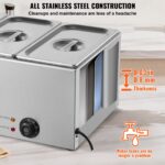 Commercial Electric Food Warmer 3-Pan Countertop Buffet 24QT Bain Marie - imagine 2