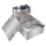 Electric Fryer Silver Stainless Steel Single Cylinder - imagine 4