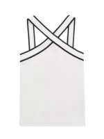 Women Sexy Contrast Sleeveless Backless Top Fashion Elegant Crossover V Neck Casual Vest Summer Female High Street Tops - imagine 8