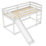 Twin over Twin Bunk Bed with Convertible Slide and Ladder White - imagine 7