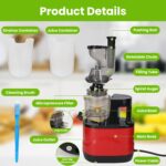 1Pc Cold Press Juicer Machine 300W Electric Slow Masticating Juicer For Whole Vegetable And Fruit With Reverse Function 2 Containers Cleaning Brush Clear Marks Easy Cleaning Fedex Shipping - imagine 10