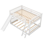 Full over Full Bunk Bed with Convertible Slide and Ladder White - imagine 11