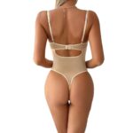 European Women's Strapless Lingerie with Adjustable Straps, 3D Butterfly Embroidery, Push-Up Bodysuit with Open Crotch Design - imagine 5