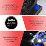 Kids Powered Ride-ons Toy, Kids Motorcycle For 3-6 Years, 12V Electric Ride On Motorcycle With Light Wheel & Bluetooth Music-Blue - imagine 5