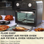 12.5 Qt Air Fryer With Dual Knob Control, Temperature Range, 60-Min Timer, Presets For French Fries, Pizza, Chicken, Fish, And Toast Healthy Oil-Free Cooking Oven - imagine 2
