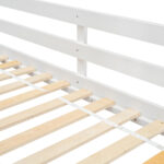 Twin over Twin House Bunk Bed with Roof , Window, Window Box, Door , with Safety Guardrails and Ladder, Pink/White - imagine 18